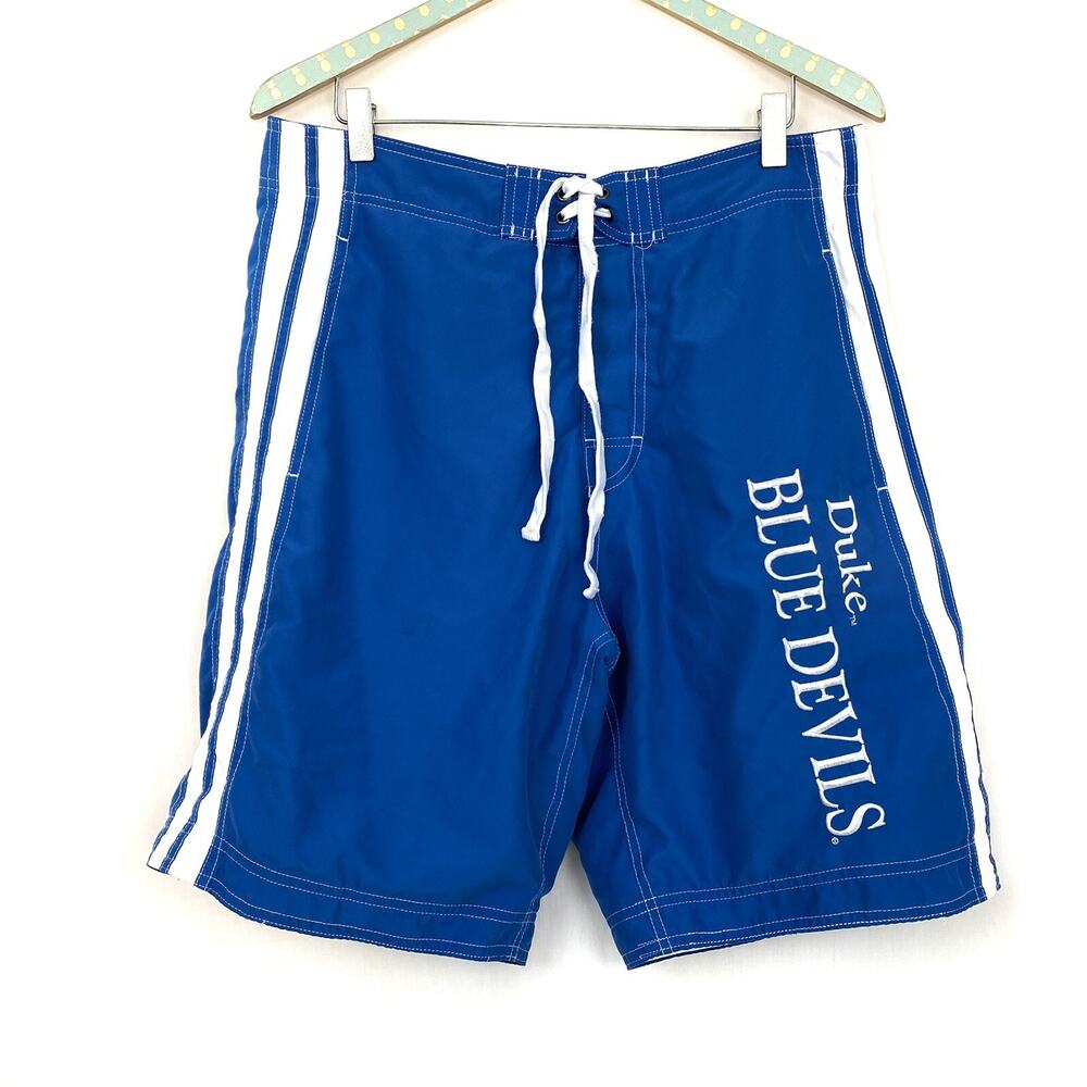 Duke Blue Devils NCAA Board Shorts M Mens Mesh Lined KA‎ Long Leg 34x10 Vintage